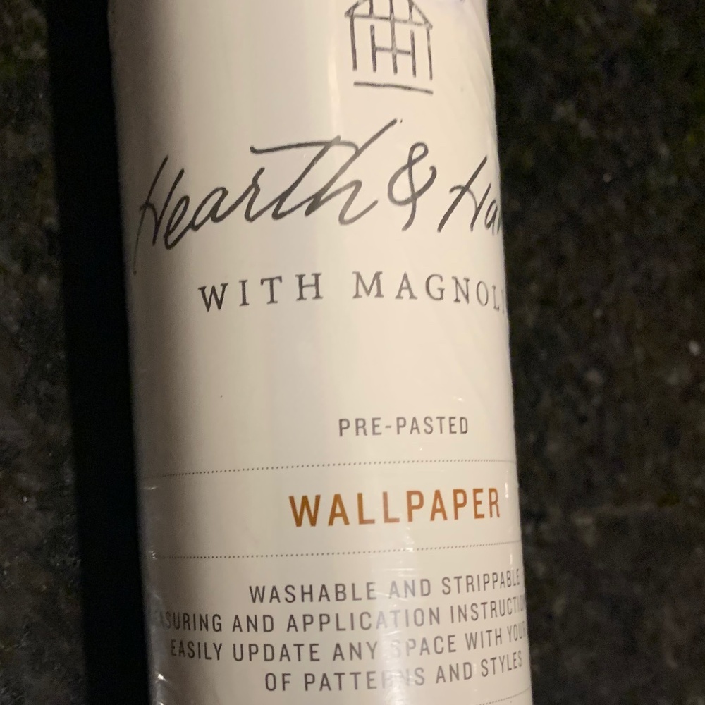 Magnolia hearth and home white plaid wallpaper
